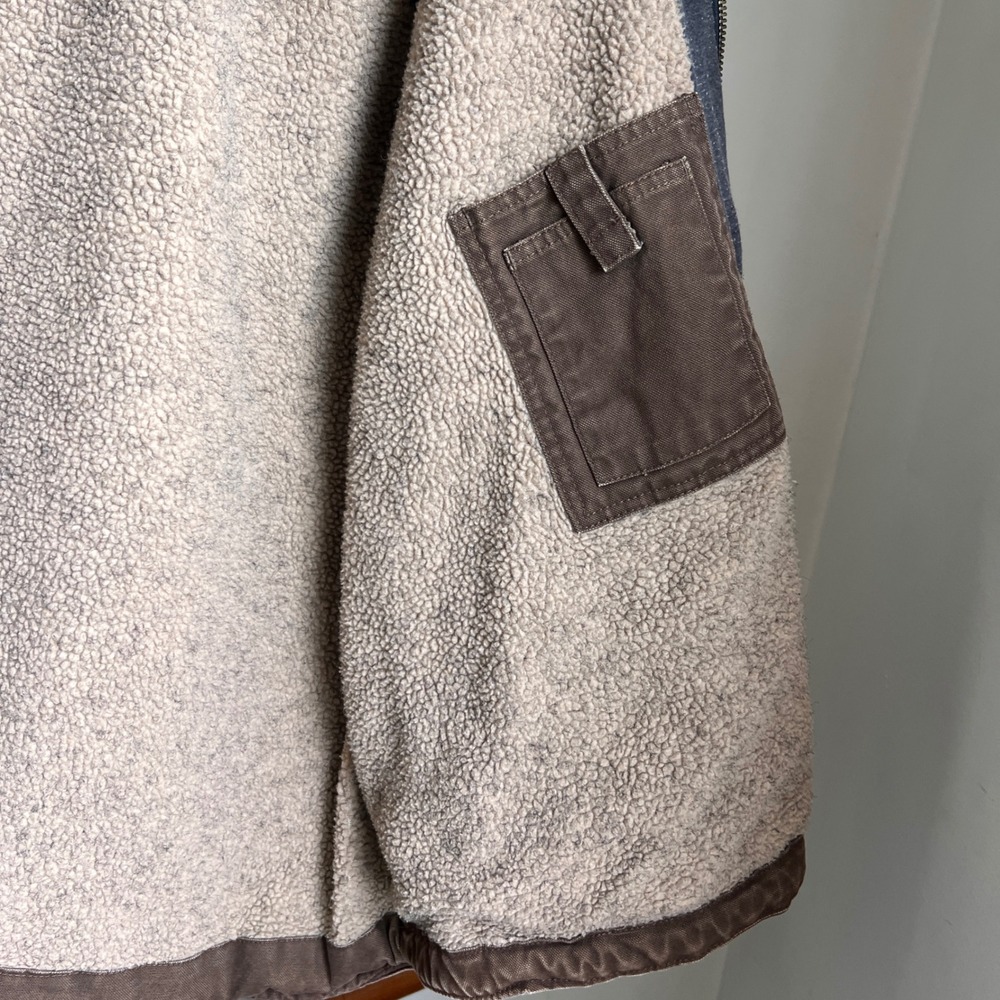Vintage Berne Hooded Work Jacket Size XXL Brown Sherpa Duck Canvas Utility Coat - Picture 3 of 7